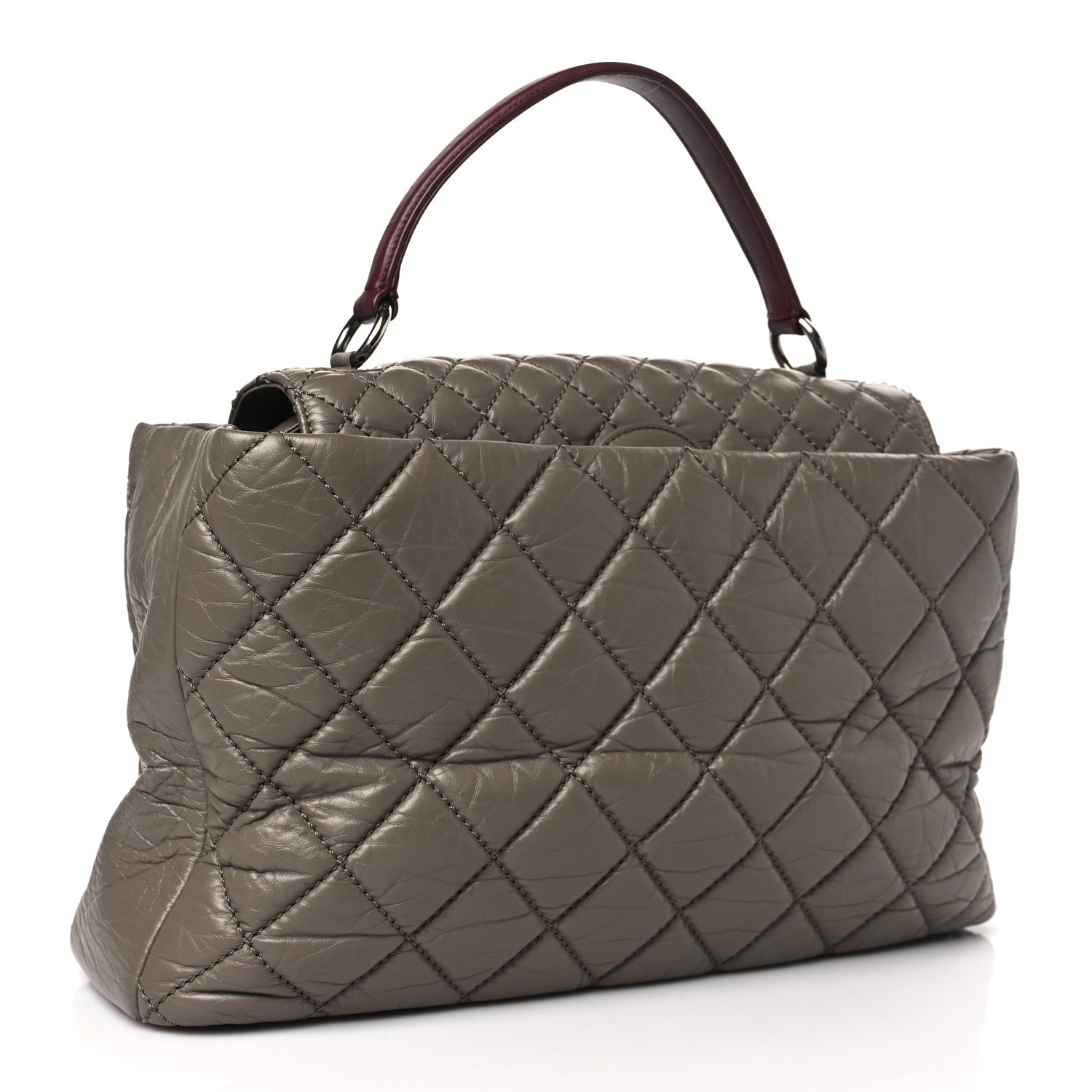 Chanel Aged Calfskin Large Quilted Portobello Tote Grey 3 of 10