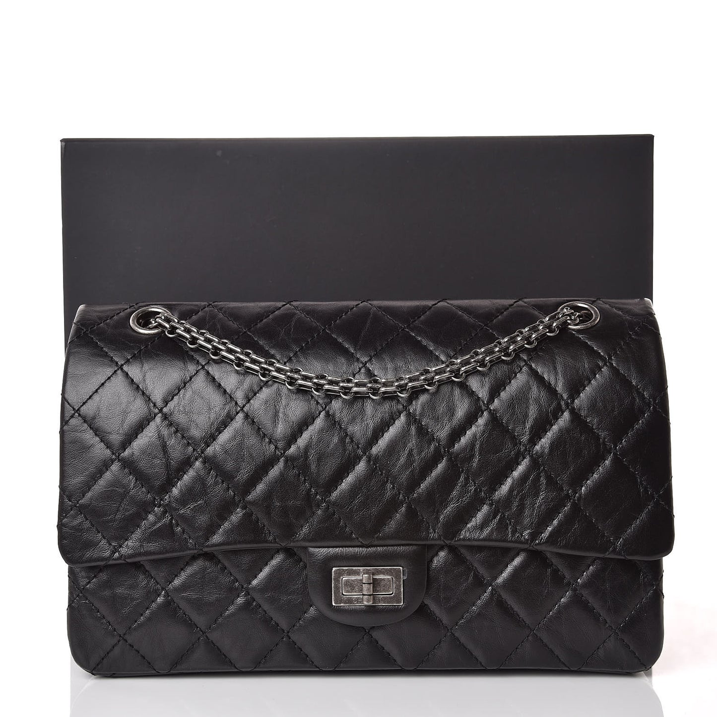 Aged Calfskin Quilted 2.55 Reissue 226 Flap Black