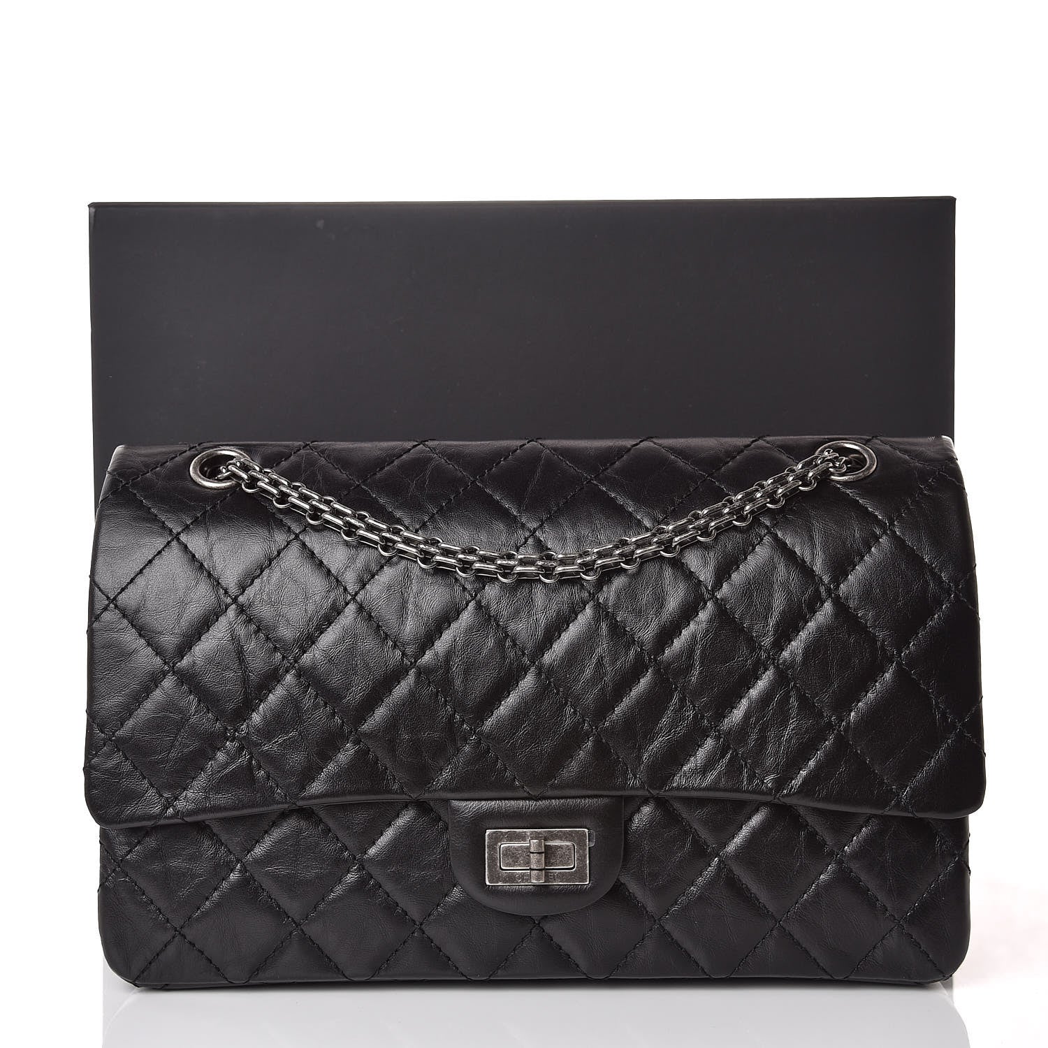 Chanel Aged Calfskin Quilted 2.55 Reissue 226 Flap Black 11 of 11
