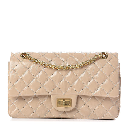 Chanel Patent Distressed Calfskin Quilted 2.55 Reissue 225 Flap Beige 1 of 11