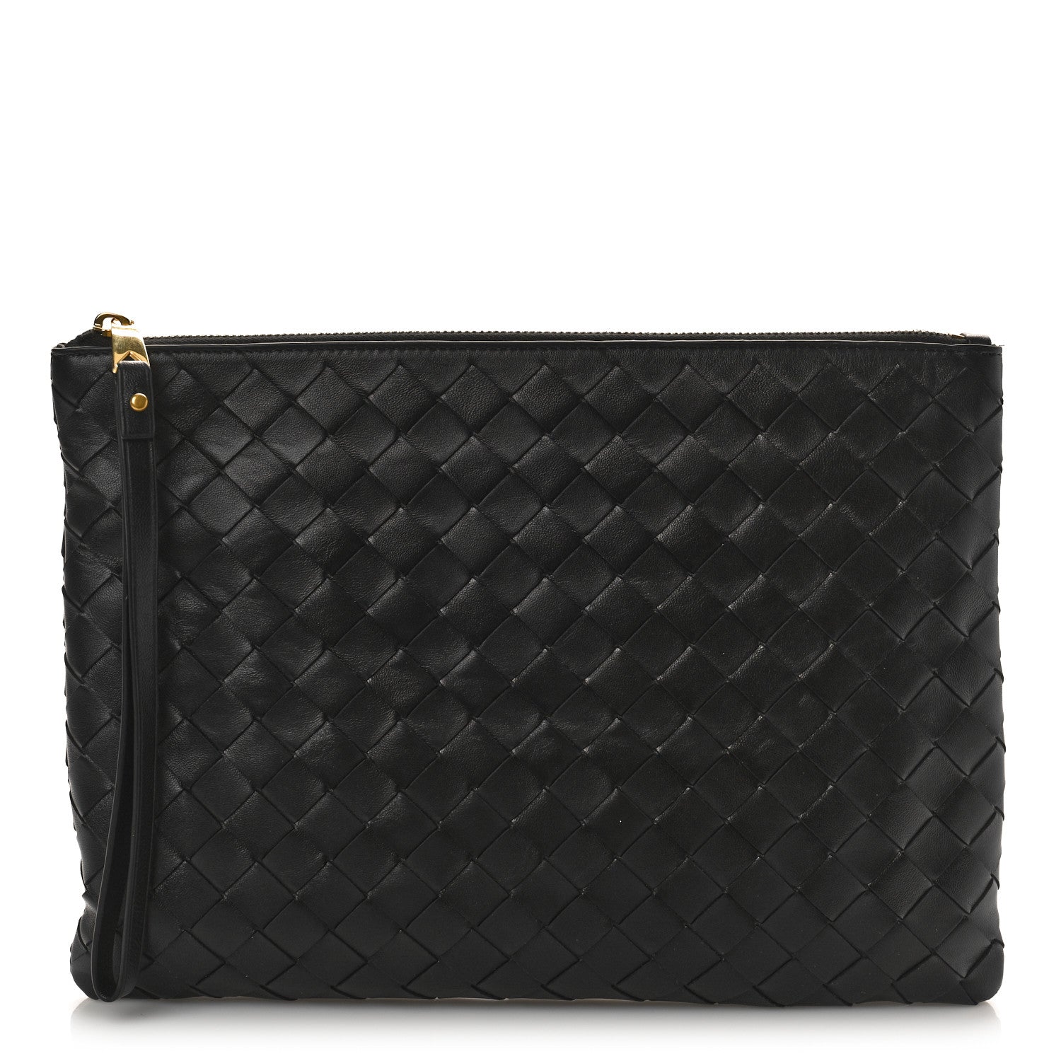 Bottega Veneta Nappa Intrecciato Medium Flat Zip Pouch Black 1 of 8
