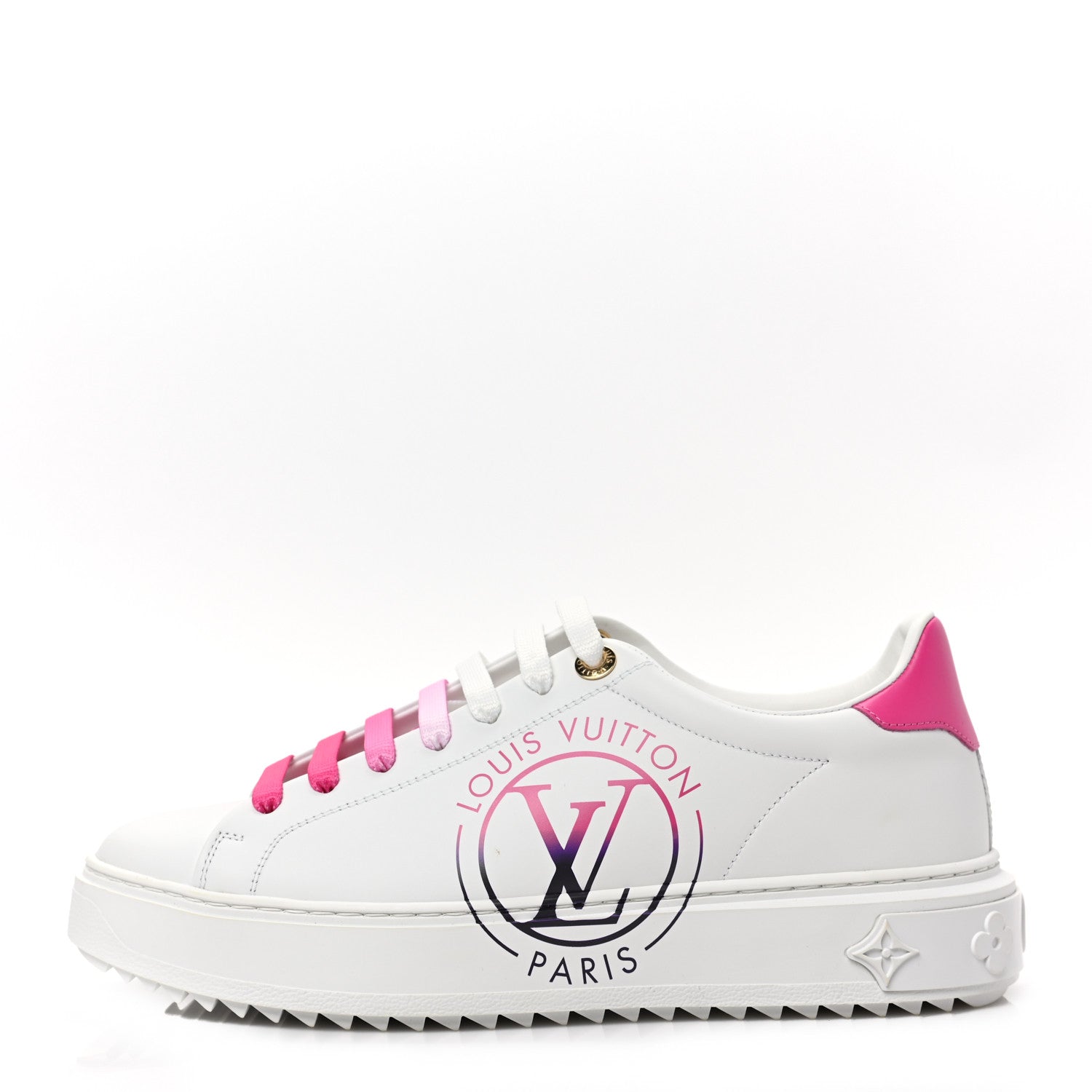 Louis Vuitton Monogram Time Out Sneakers 38.5 White Pink 1 of 8