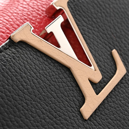 Louis Vuitton Taurillon Capucines MM Black Beige Red 11 of 12