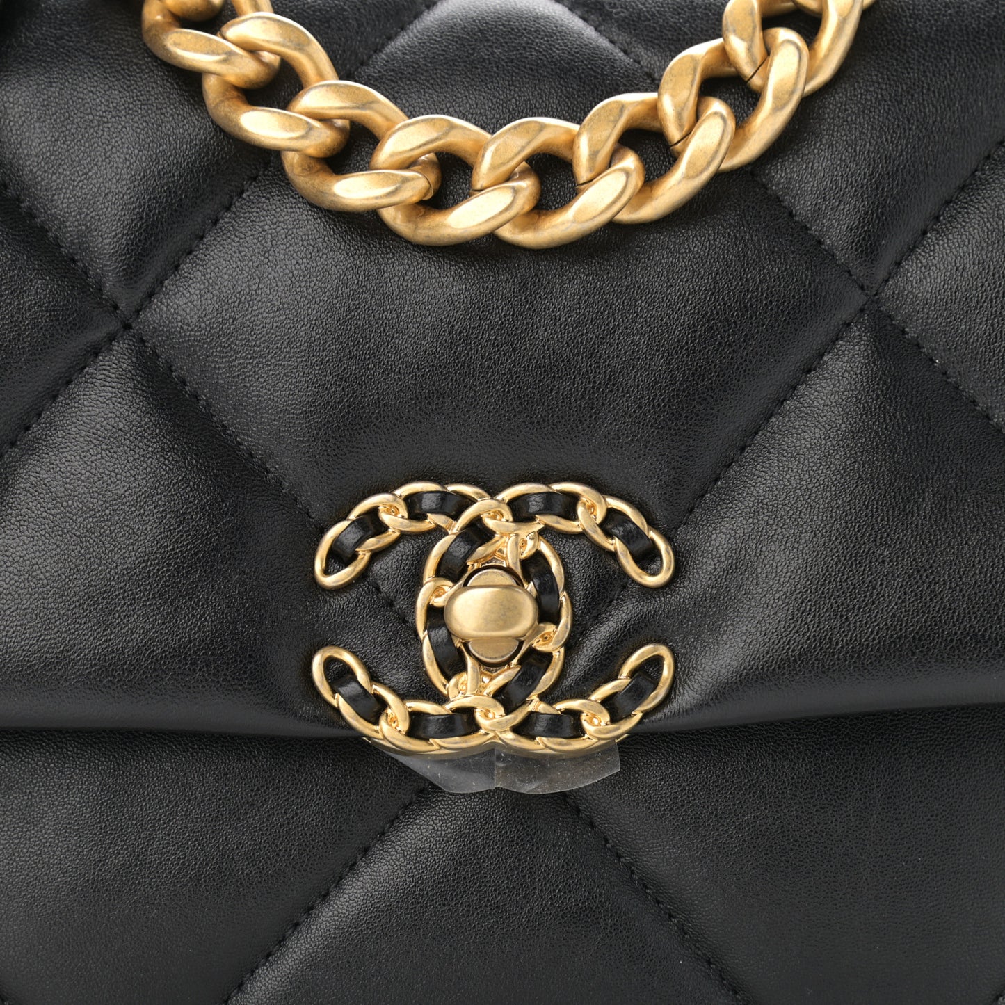 Lambskin Quilted Medium Chanel 19 Flap Black