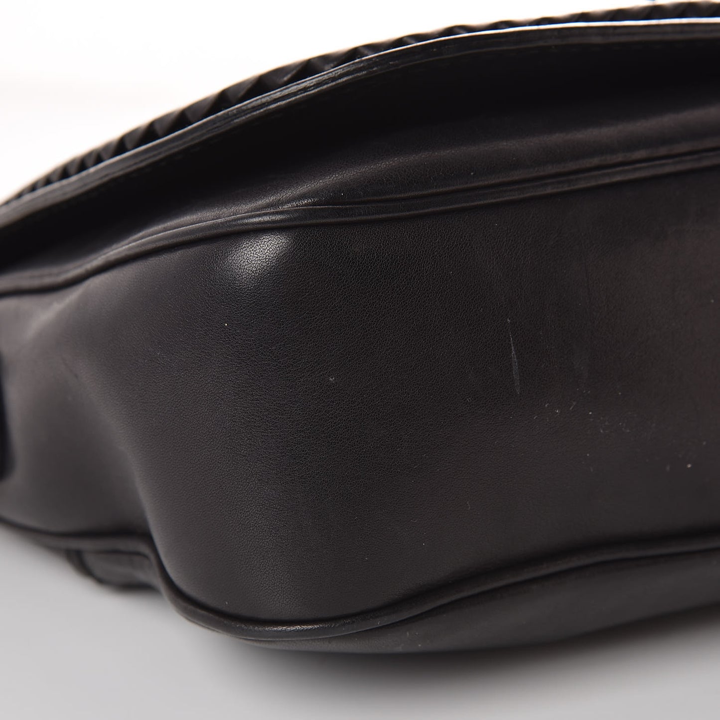 Calfskin Handmade Medium Flap Shoulder Bag Black
