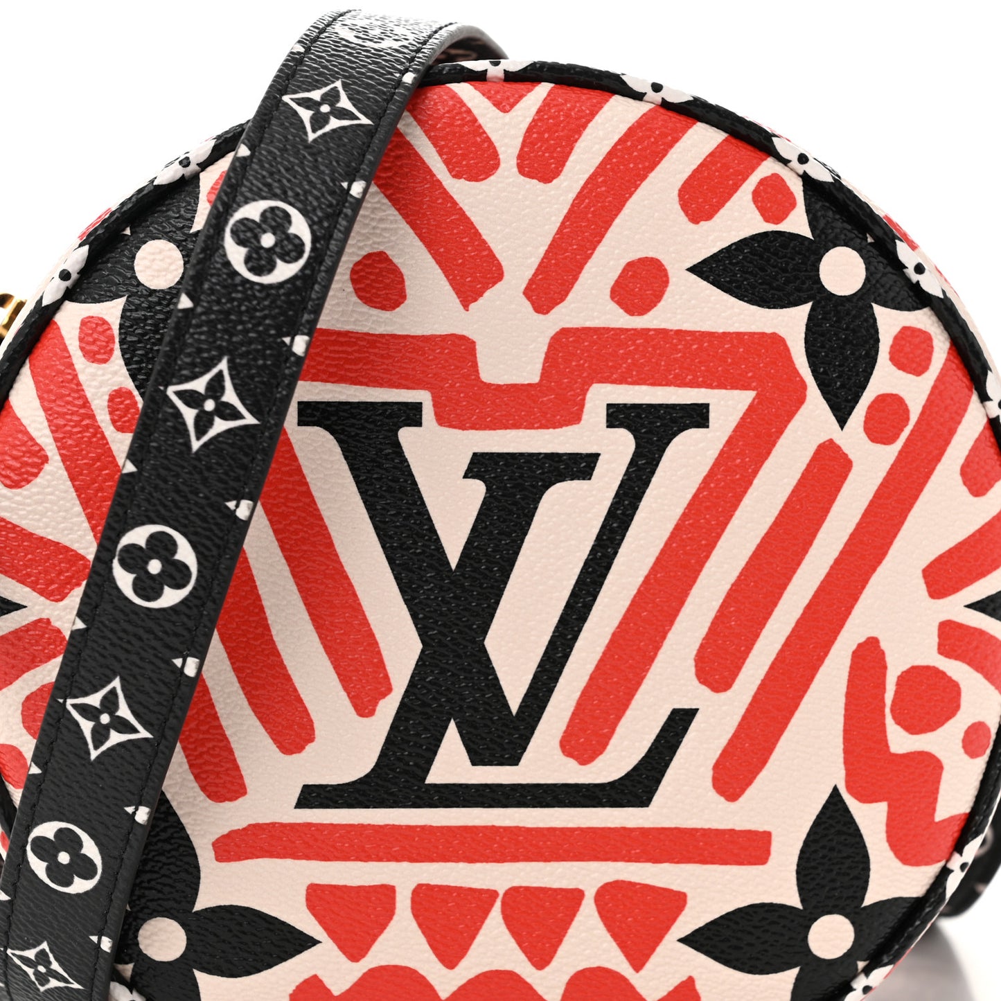 Monogram Giant Crafty Boite Chapeau Souple PM Creme Rouge Black