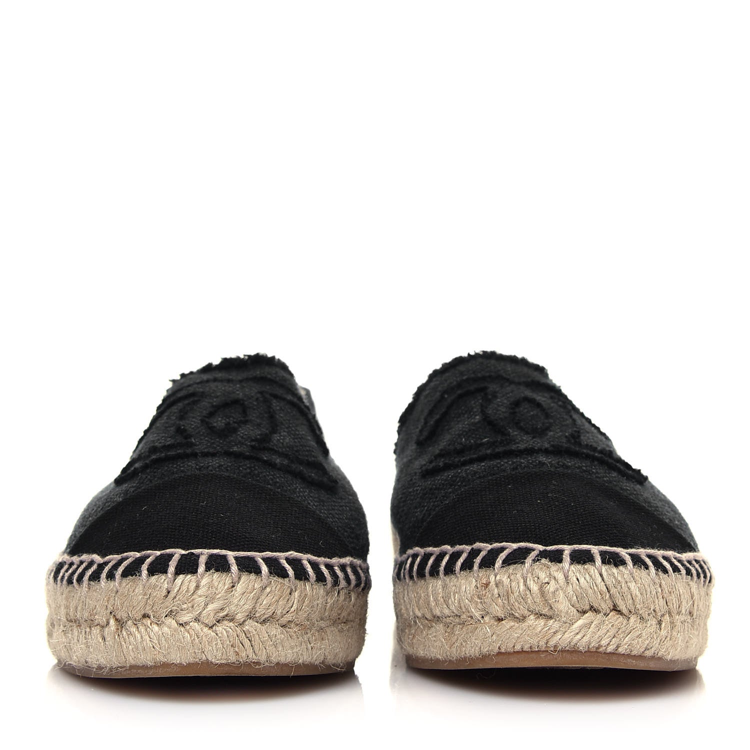 Chanel Denim Toile CC Espadrilles 37 Black 2 of 7