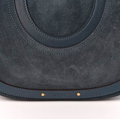 Chloe Calfskin Suede Medium Pixie Shoulder Bag Silver Blue 8 of 10