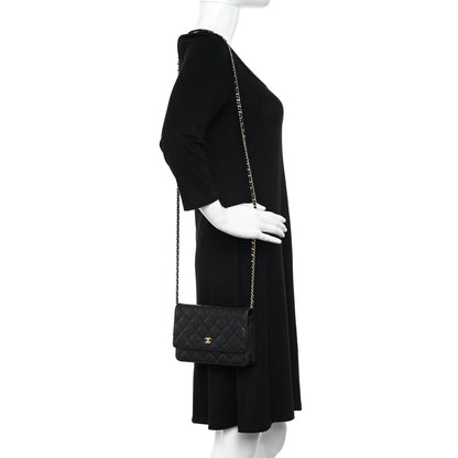 Chanel Caviar Quilted Wallet on Chain WOC Black 2 of 12