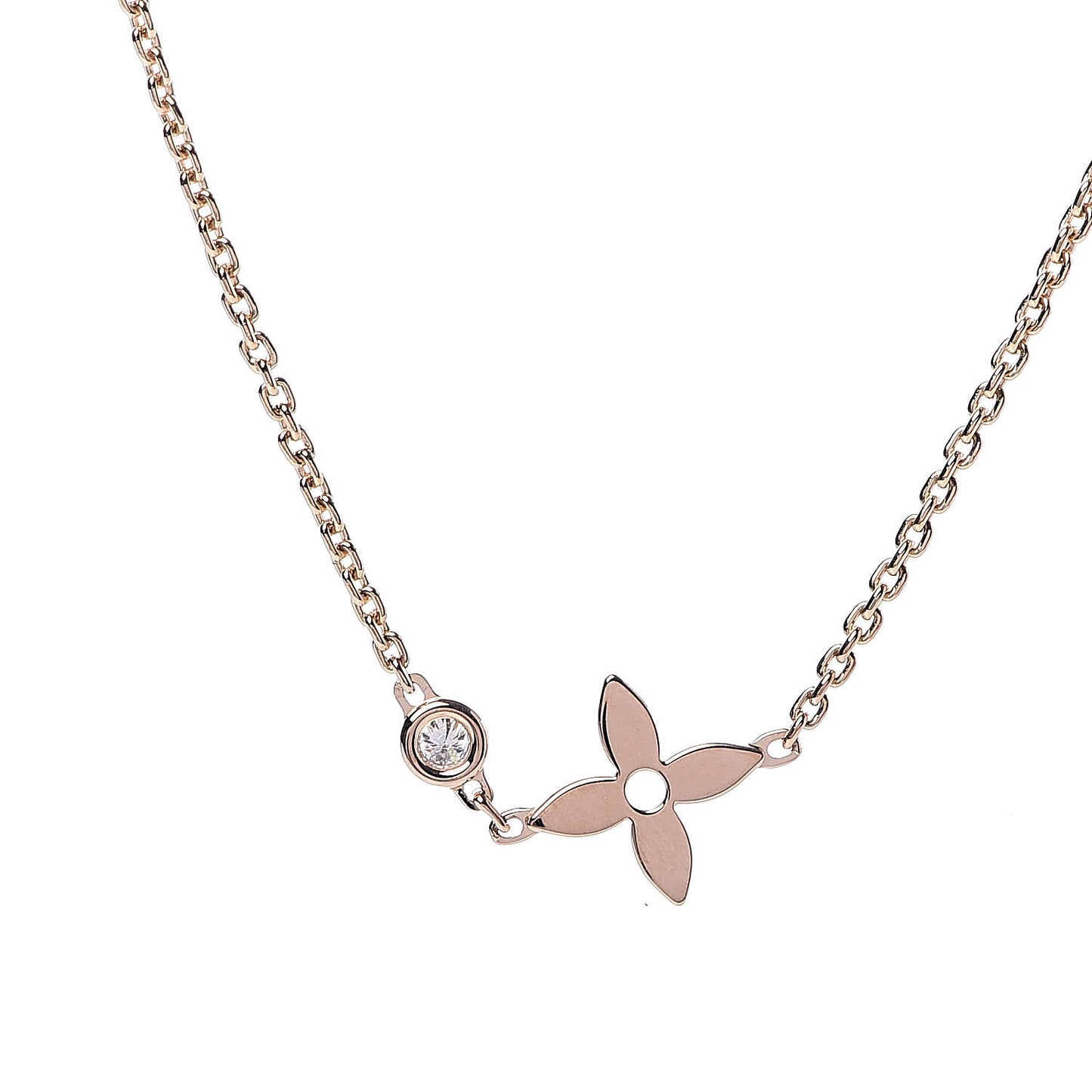 18K Pink Gold Diamond Idylle Blossom Pendant Necklace