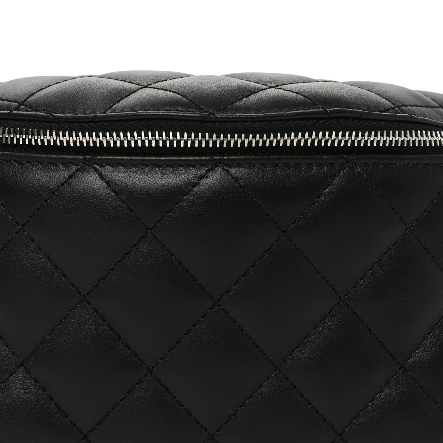Calfskin Quilted Waist Belt Bag Black