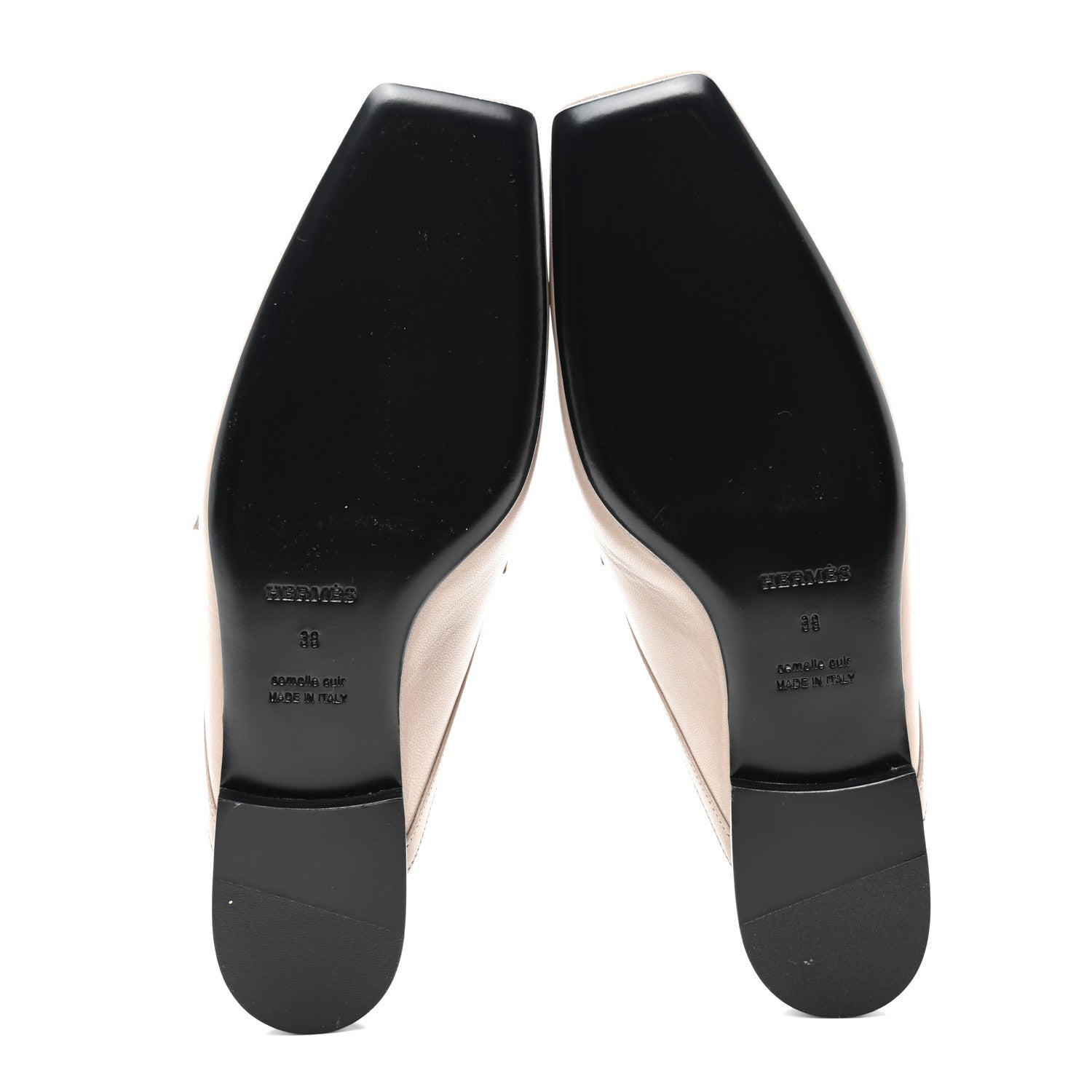 Hermes Goatskin Groupie Mules 39 Beige Mastic 5 of 9