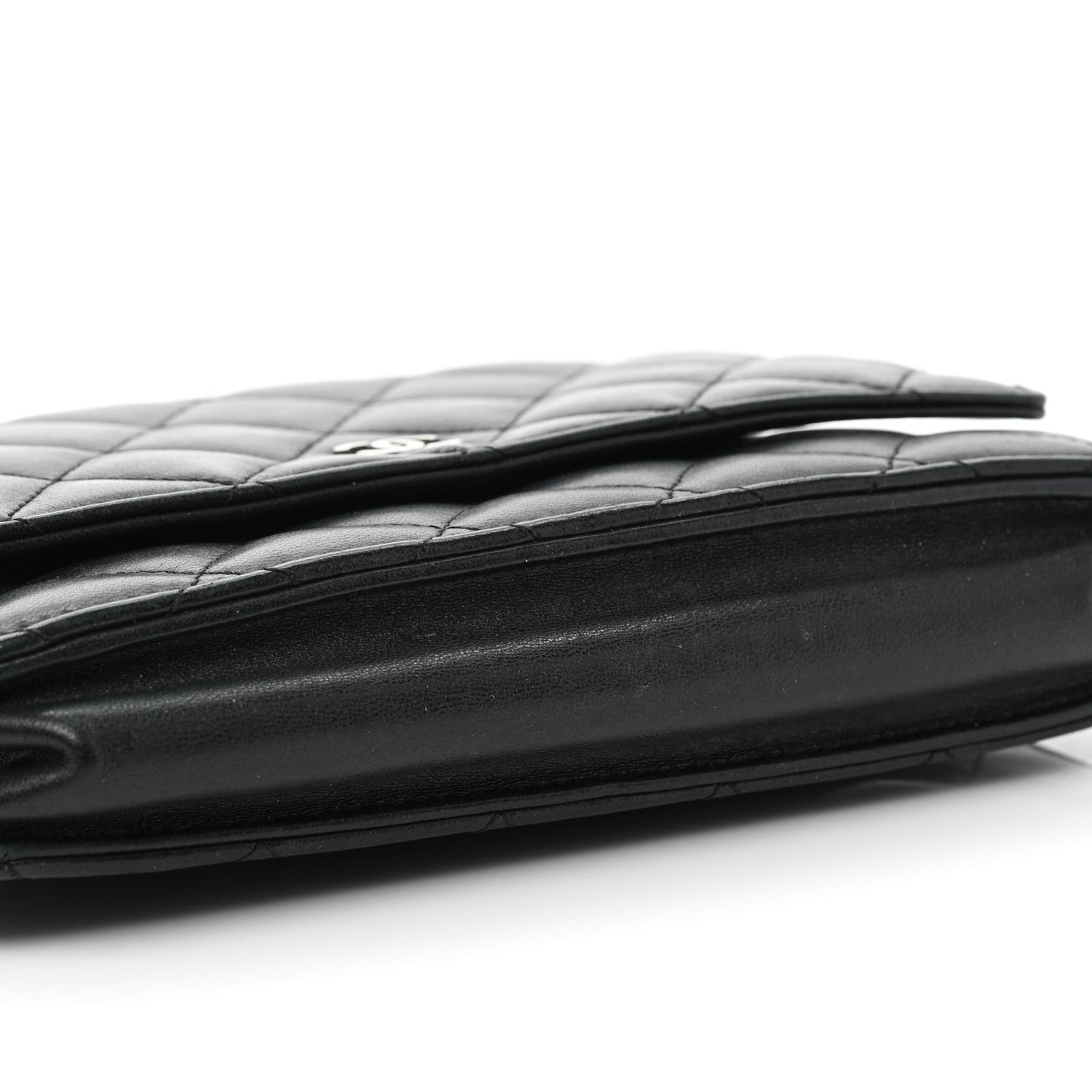 Lambskin Quilted Wallet On Chain WOC Black