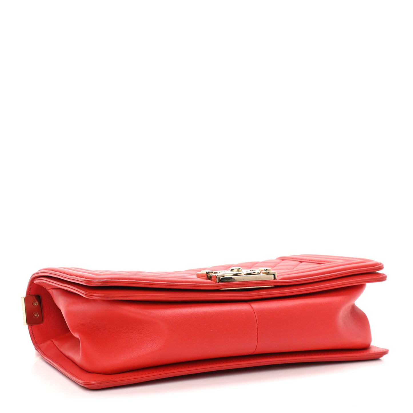 Lambskin Quilted Medium Boy Flap Red