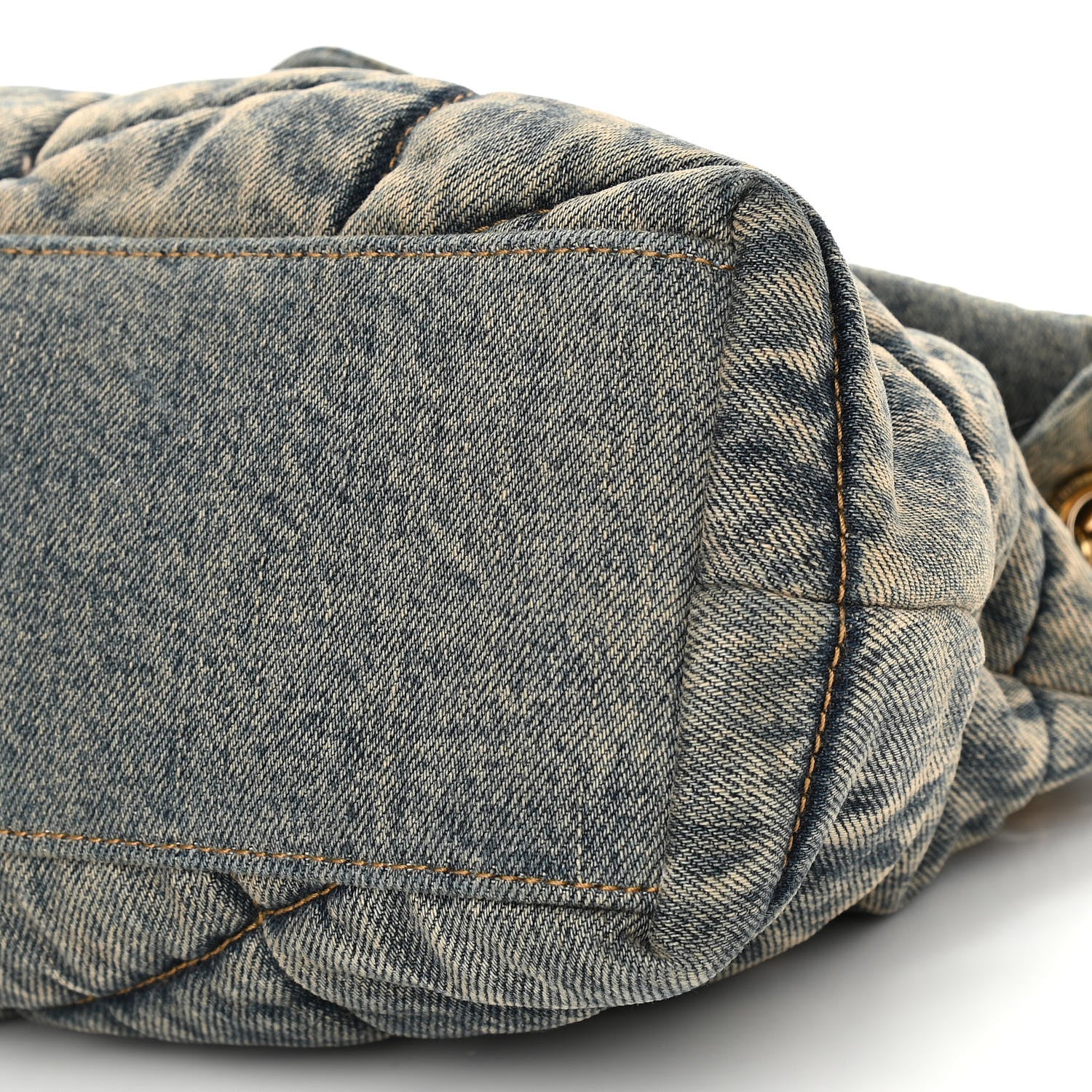 Saint Laurent Denim Quilted Small Loulou Puffer Monogram Chain Satchel Rodeo Blue 9 of 9