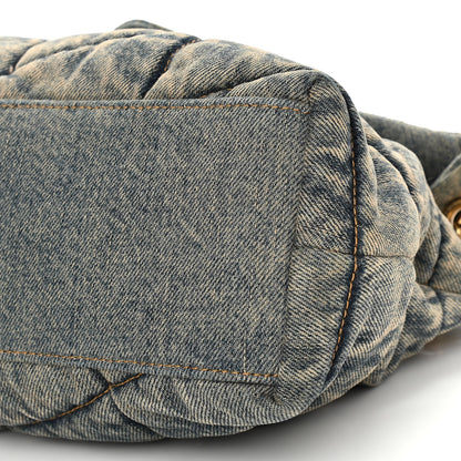 Saint Laurent Denim Quilted Small Loulou Puffer Monogram Chain Satchel Rodeo Blue 9 of 9