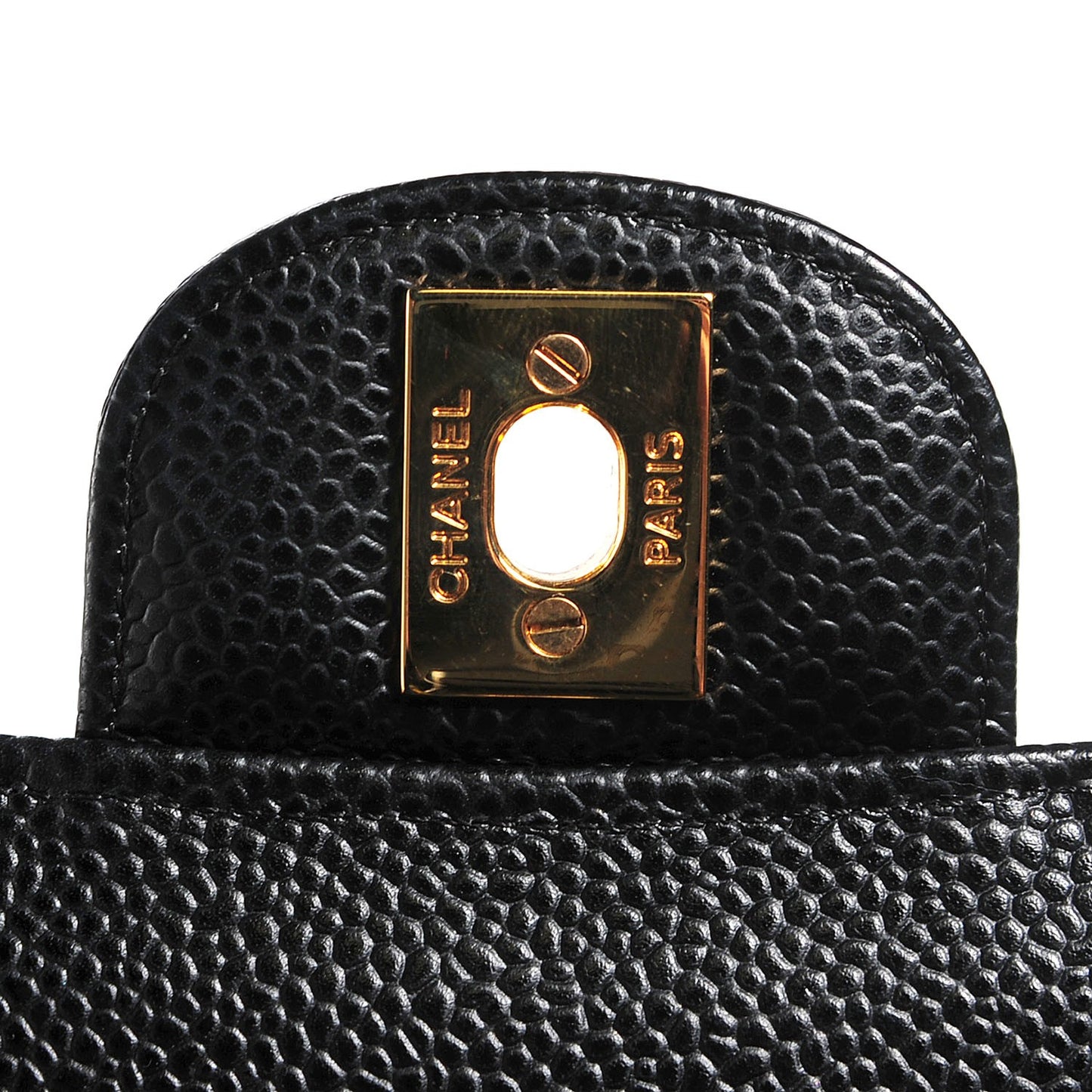 Caviar Quilted Small Double Flap Black