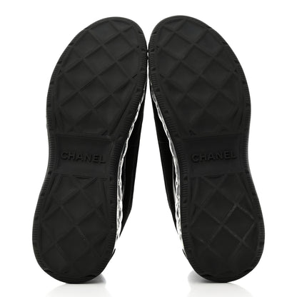 Chanel Suede Grosgrain Mens CC Sneakers 46 Black 5 of 8