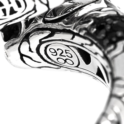 John Hardy Sterling Silver Black Sapphire Palu Macan Tiger Ring 54 7 5 of 5