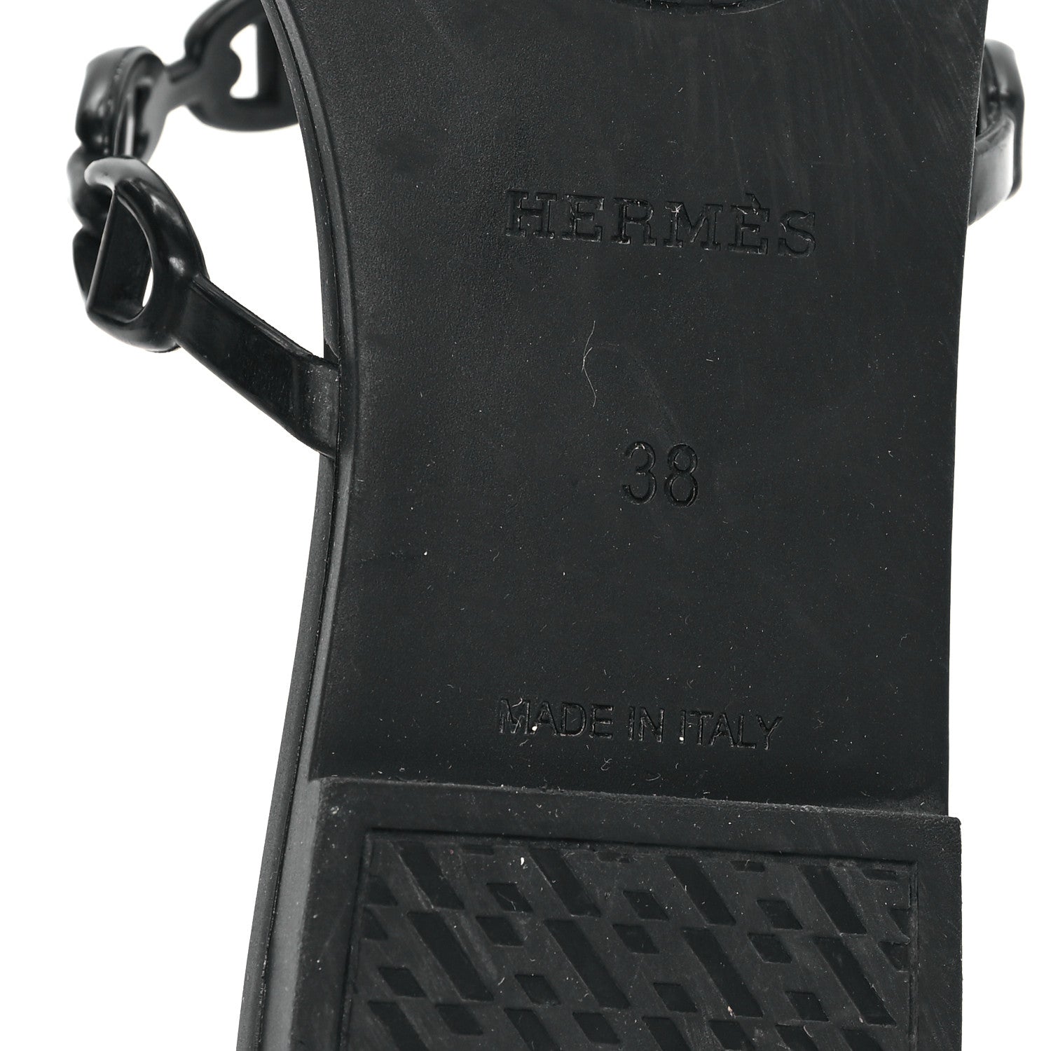 Hermes Rubber Chaine d'Ancre Rivage Sandals 38 Black 8 of 10