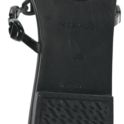 Hermes Rubber Chaine d'Ancre Rivage Sandals 38 Black 8 of 10