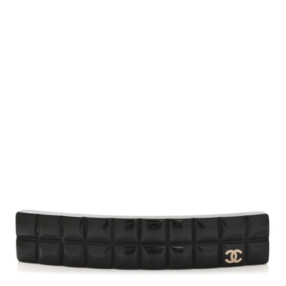Chanel Resin Chocolate Bar CC Barrette Black 1 of 4