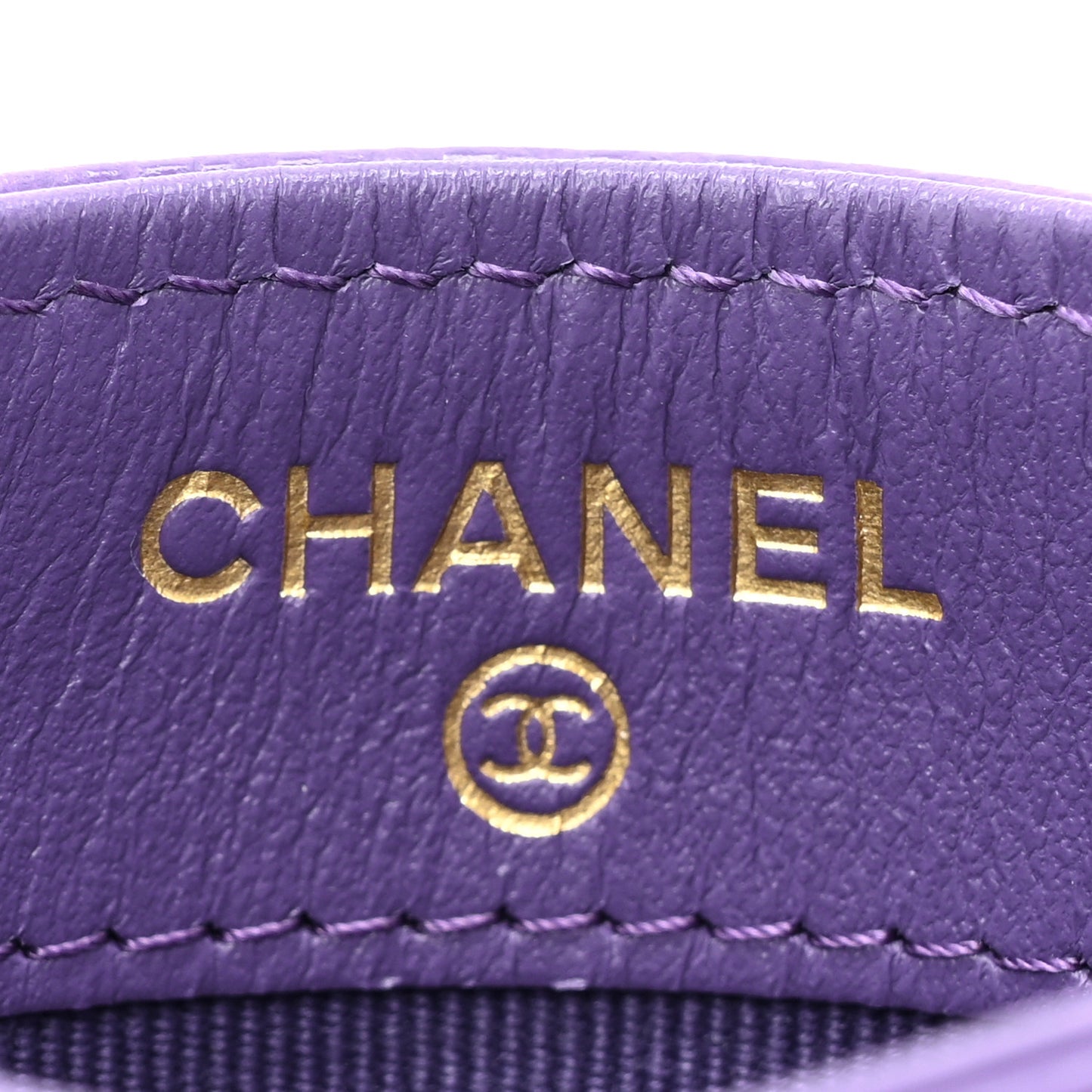 Caviar Quilted Card Holder Purple