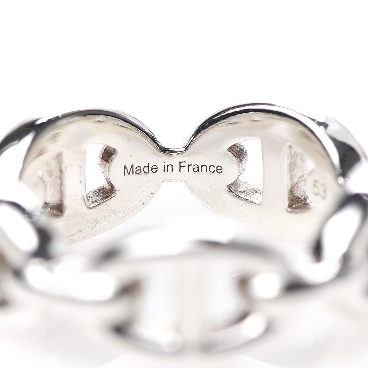 Hermes Sterling Silver PM Chaine d'Ancre Enchainee Band Ring 53 6.25 4 of 6