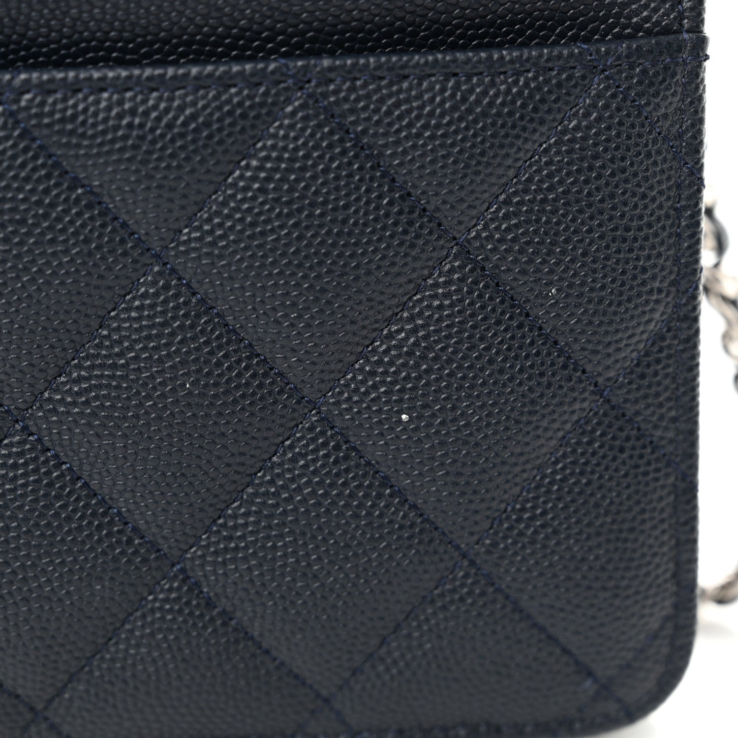 Chanel Caviar Quilted Wallet on Chain WOC Navy Blue 12 of 14