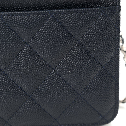 Chanel Caviar Quilted Wallet on Chain WOC Navy Blue 12 of 14
