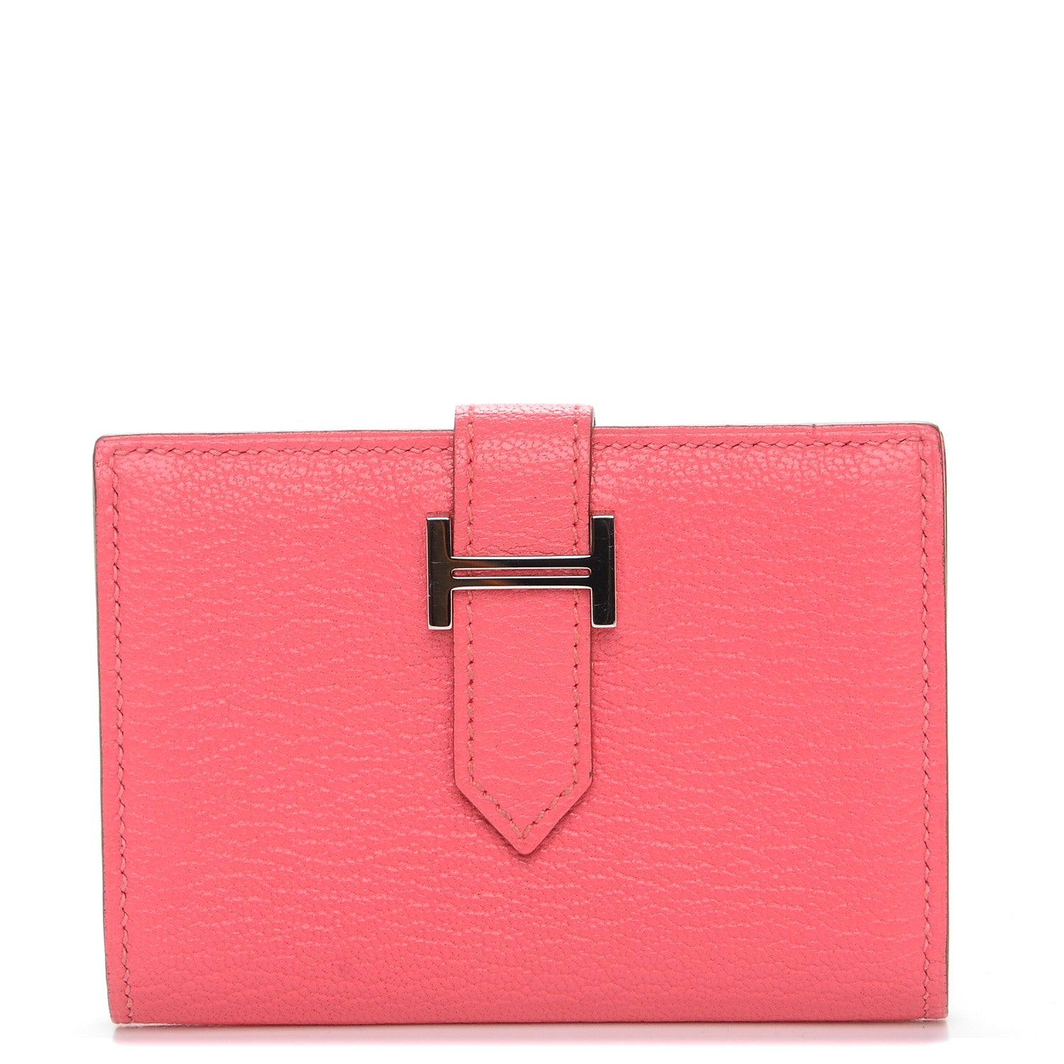 Hermes Chevre Mysore Bearn Card Holder Wallet Rose Lipstick 1 of 8