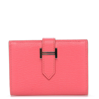 Hermes Chevre Mysore Bearn Card Holder Wallet Rose Lipstick 1 of 8