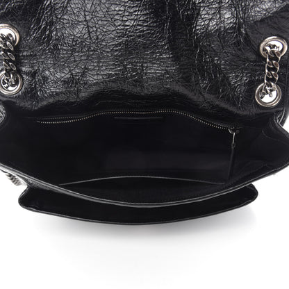 Saint Laurent Crinkled Calfskin Matelasse Monogram Medium Niki Chain Satchel Black 5 of 11