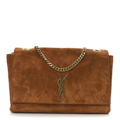 Saint Laurent Smooth Calfskin Suede Medium Reversible Monogram Kate Satchel Light Ochre 1 of 10