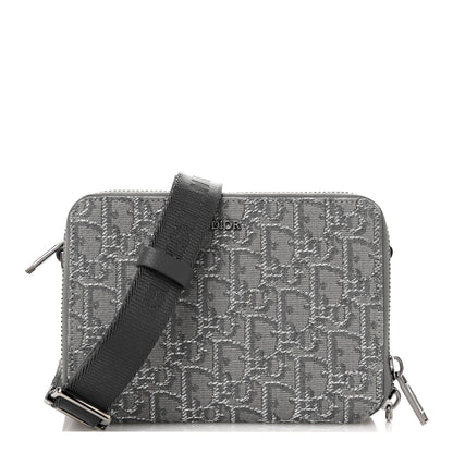 Christian Dior Oblique Zipped Pouch With Strap Pouch Grey 1 of 9