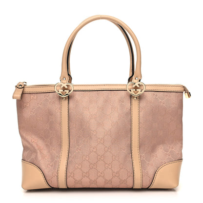 Gucci Metallic Monogram Small Lovely Heart Tote Pink 1 of 12