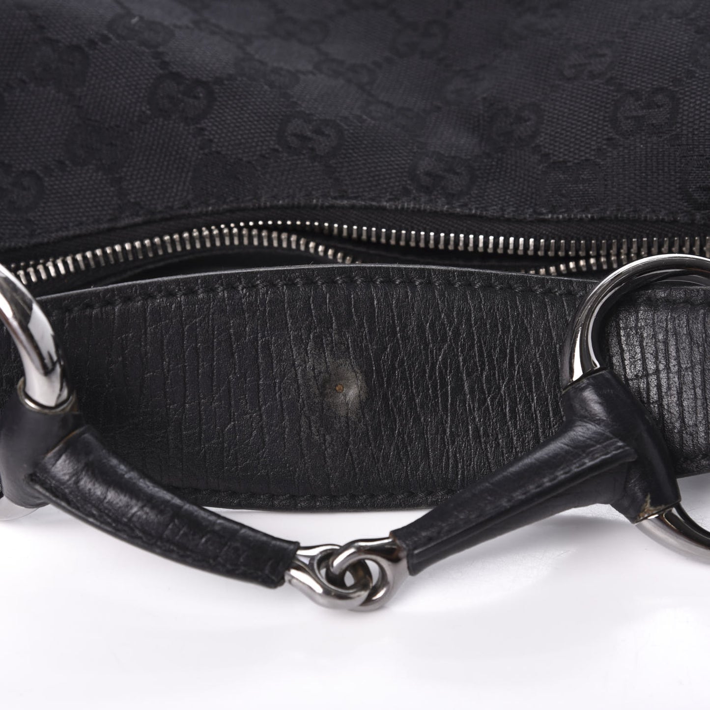 Monogram Large Horsebit Chain Hobo Black
