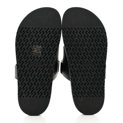 Hermes Calfskin Womens Chypre Sandals 38 Black 5 of 9