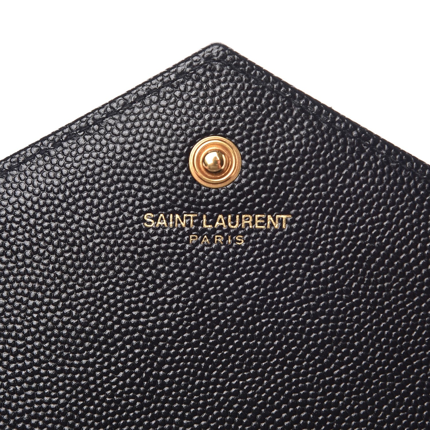 Saint Laurent Grain De Poudre Matelasse Chevron Monogram Chain Wallet Black 6 of 9