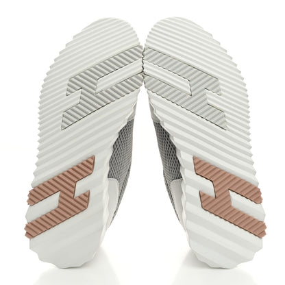 Hermes Air Mesh Suede Goatskin Bouncing Sneakers 38 Gris Lulea White 5 of 8