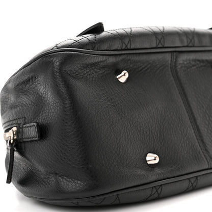 Christian Dior Deerskin Cannage Stitched Boston Black 9 of 14