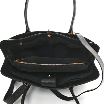 Chanel Calfskin Cerf Executive Shopper Tote Black 5 of 11