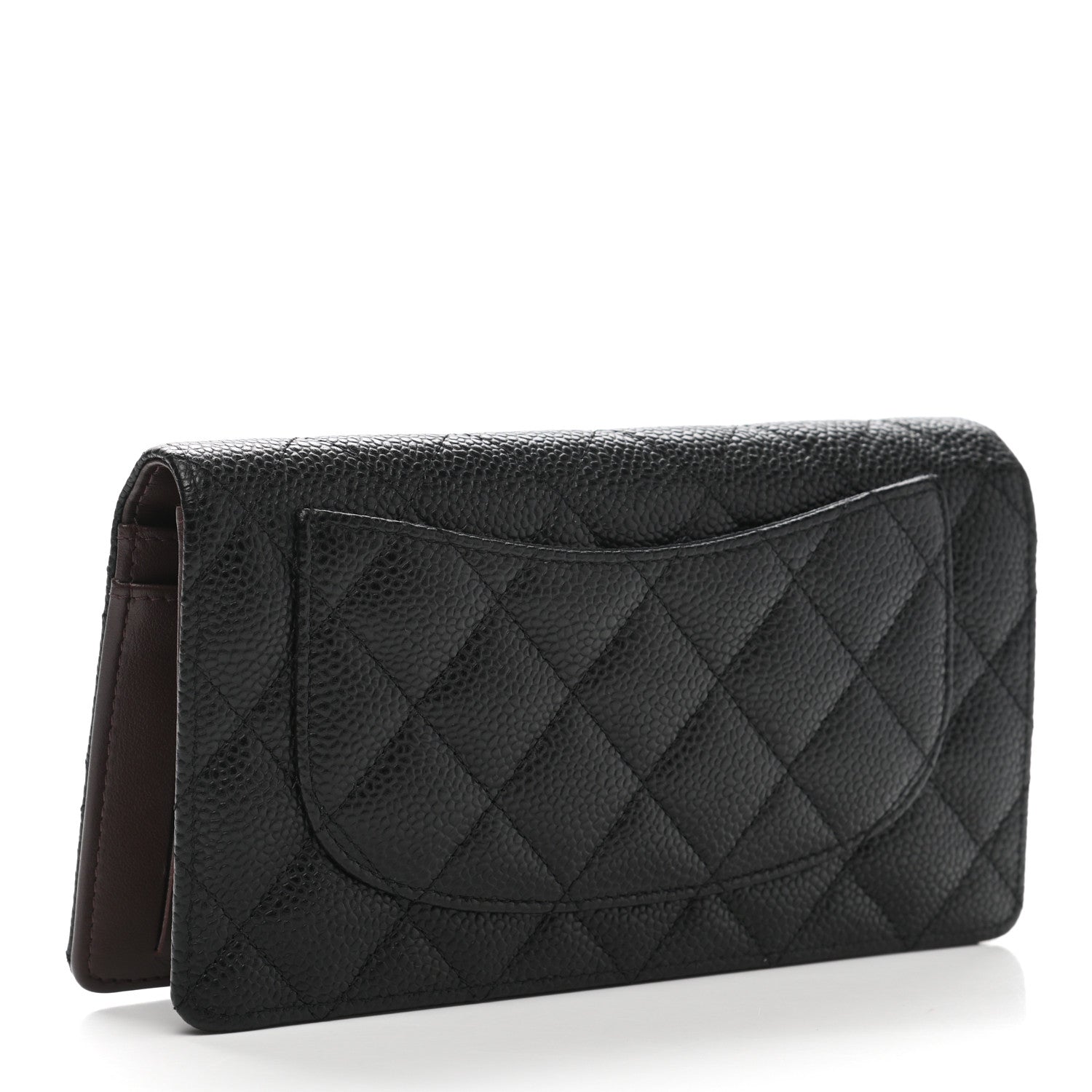 Chanel Caviar Quilted Yen Wallet Black 3 of 10