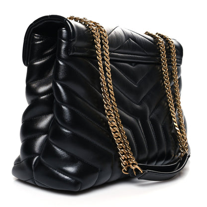Saint Laurent Calfskin Y Quilted Monogram Medium Loulou Chain Satchel Black 3 of 14