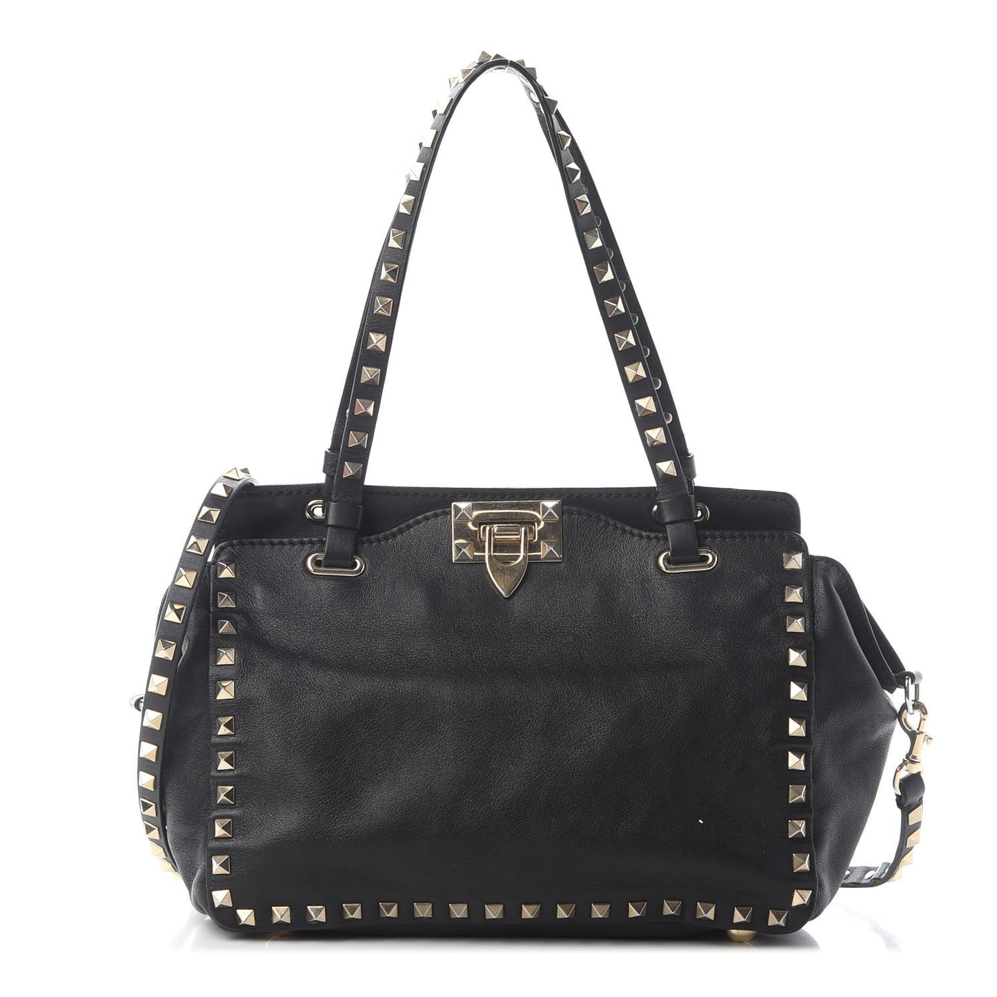 Vitello Small Rockstud Tote Black
