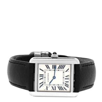 Cartier Stainless Steel Calfskin 24mm Tank Solo Quartz Watch 2 of 5