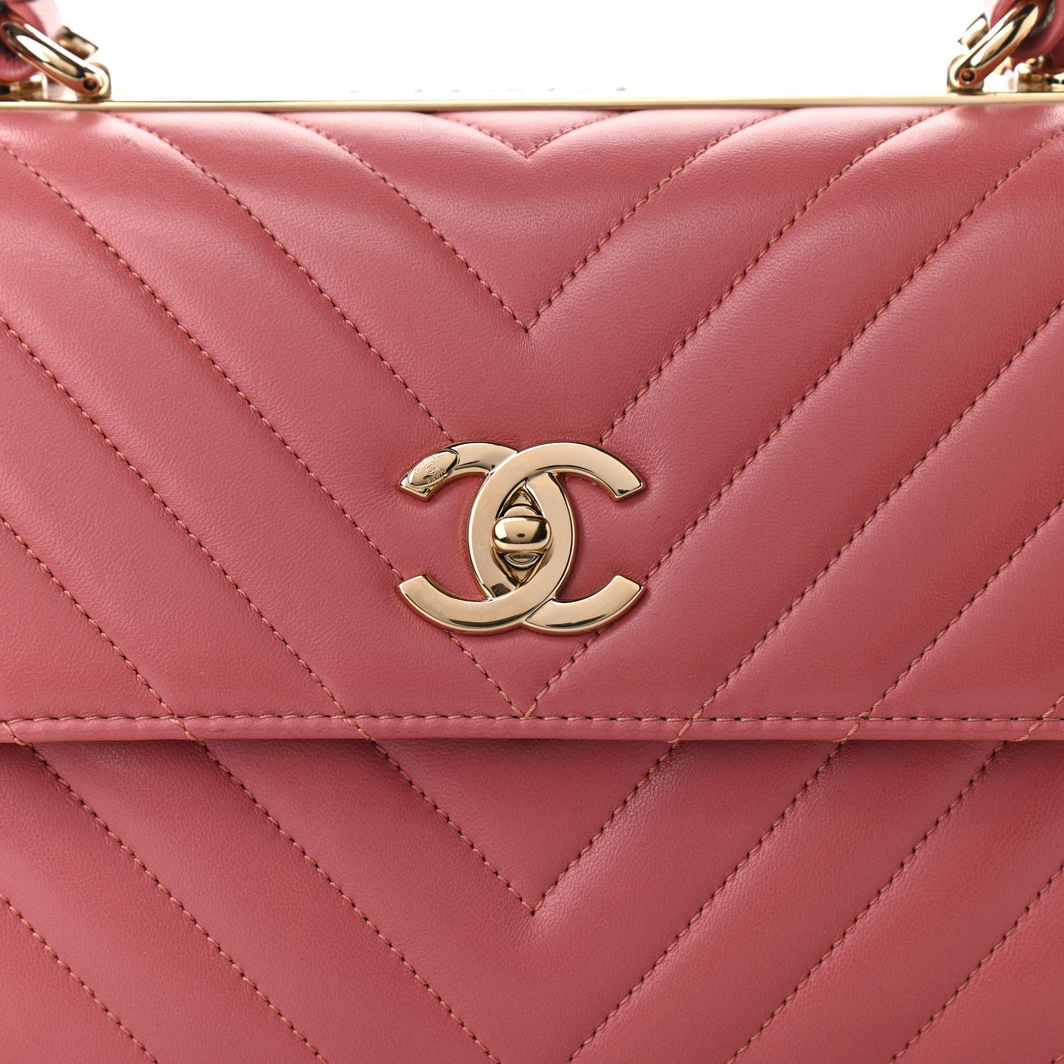 Chanel Lambskin Chevron Quilted Small Trendy CC Dual Handle Flap Bag Light Pink 7 of 17
