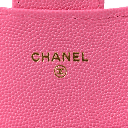 Chanel Caviar Quilted Flap Card Holder Wallet Dark Pink 6 of 8