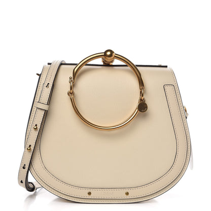 Chloe Calfskin Suede Medium Nile Bracelet Bag Off White 1 of 12