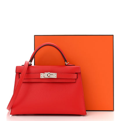 Hermes Epsom Mini Kelly Sellier 20 Rouge de Coeur 11 of 11